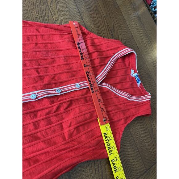 Vintage College Town Of Boston Red Sweater Vest Cardigan Sweater Size Medium - Picture 8 of 10